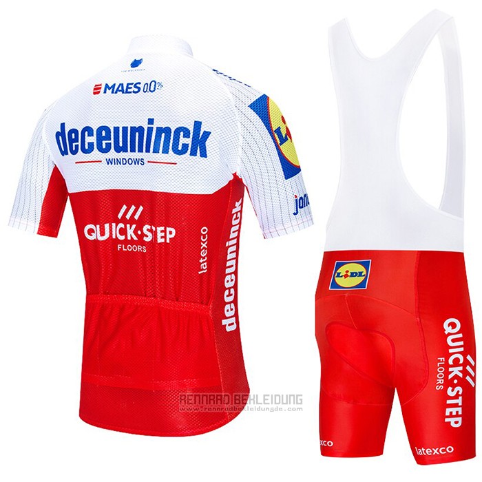 2020 Fahrradbekleidung Deceuninck Quick Step Wei Rot Trikot Kurzarm und Tragerhose